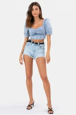 Adika OUTLET Williamsburg Puff Sleeve Denim Top