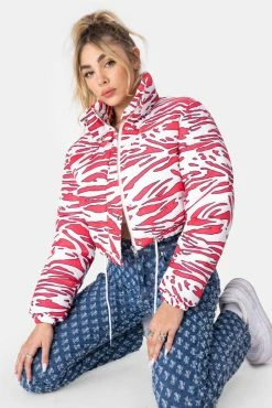 Adika Strokes Cropped Puffer Jacket