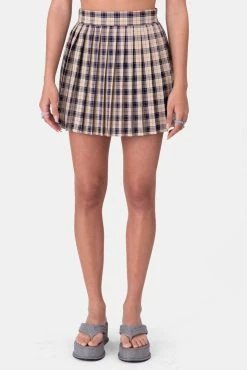 Adika Osborn Pleated Plaid Mini Skirt OUTLET
