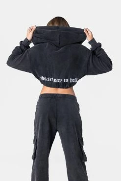 Adika OUTLET STAIRWAY TO HELL Cropped Zip Hoodie