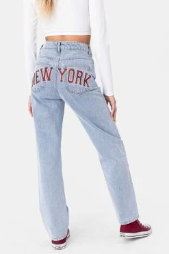 Adika Clothing NEW YORK Embroidery Jeans | STRAIGHT