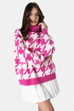 Adika Puppytooth Turtleneck Sweater