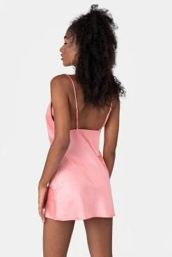 Discount ✨ Adika OUTLET Swayze Satin-Finish Mini 👗 Dress 💯 7 Adika OUTLET Swayze Satin-Finish Mini Dress