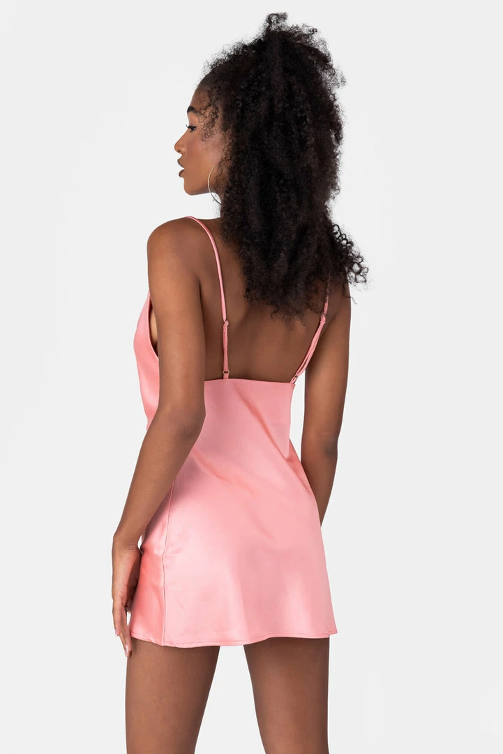 Discount ✨ Adika OUTLET Swayze Satin-Finish Mini 👗 Dress 💯 3 Adika OUTLET Swayze Satin-Finish Mini Dress