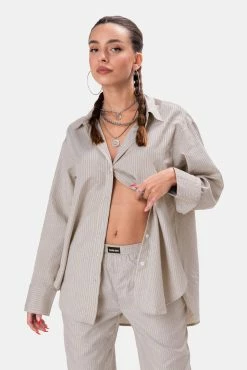 Adika Colburn Oversized Pinstripe Shirt Clothing