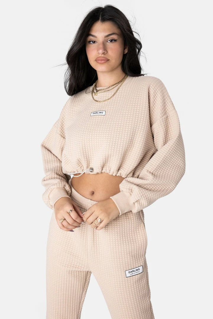 Best reviews of ๐ Adika DARLING Waffle-Knit Cropped Sweatshirt ๐ 1 Adika DARLING Waffle-Knit Cropped Sweatshirt