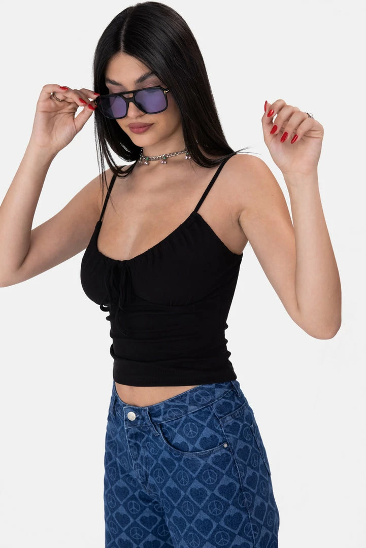 Budget 😉 Adika Moritz Tie-Front Ribbed Top OUTLET 🔔 3 Adika Moritz Tie-Front Ribbed Top OUTLET