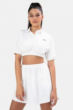 Adika Snake Embroidery Cropped Polo Shirt OUTLET