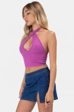 Adika Sanderson Cross-Wrap Halter Top