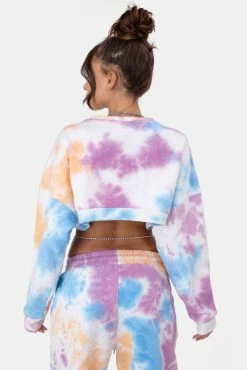 Adika Splash Tie-Dye Cropped Sweatshirt
