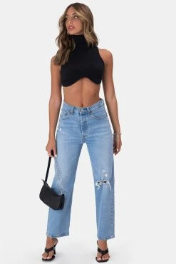 Adika OUTLET Mars Turtleneck Ribbed Crop Top