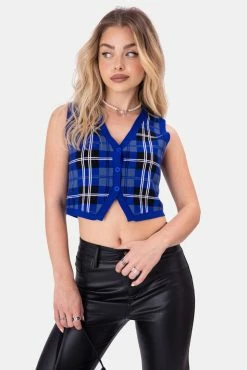 Adika Kent Plaid Knit Vest