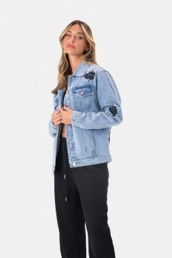 Adika Rosie Embroidery Detail Denim Jacket Clothing