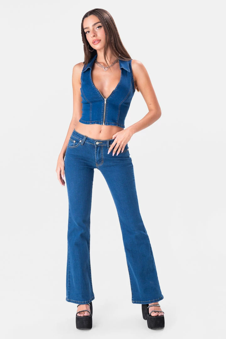 Flash Sale 😉 Adika Milburn Zip-Front Denim Crop Top Clothing 💯 2 Adika Milburn Zip-Front Denim Crop Top Clothing