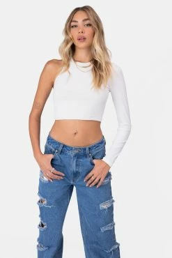 Adika Hepburn One-Shoulder Crop Top