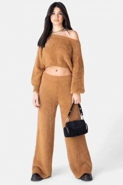 Adika Cider Off-Shoulder Fuzzy Sweater