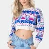 Adika Festive Cropped Knit Sweater