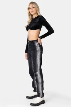 Adika OUTLET Bowtie Velvet Crop Top