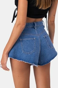 Adika Creedence Raw-Hem Denim Shorts
