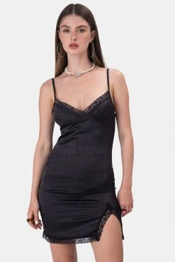 Adika OUTLET Jacquard Satin-Finish Slip Mini Dress