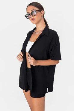 Best deal 🔔 Adika Bronx Crinkle Button-Down 👚 Shirt Clothing 🤩 9 Adika Bronx Crinkle Button-Down Shirt Clothing