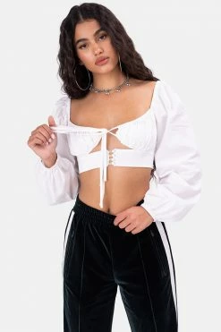 Adika Romano Puff Sleeve Crop Top OUTLET