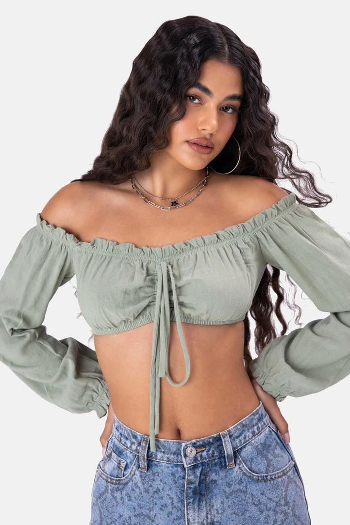 Coupon 🔥 Adika Islands Off-Shoulder Crop Top Clothing ✔️ 1 Adika Islands Off-Shoulder Crop Top Clothing