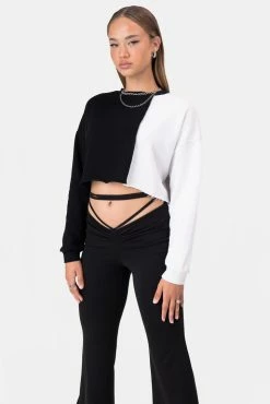 Adika Ono Color-Block Cropped Sweatshirt OUTLET