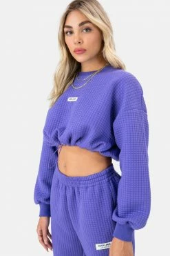 Adika OUTLET DARLING Waffle-Knit Cropped Sweatshirt