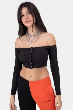 Adika Bader Ribbed Off-Shoulder Top