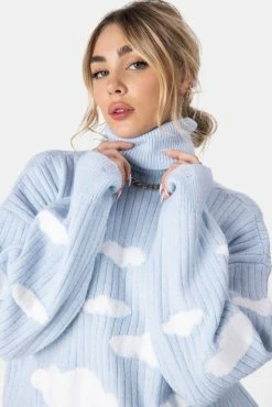 Adika Cloudy Distressed Oversized Knit Sweater
