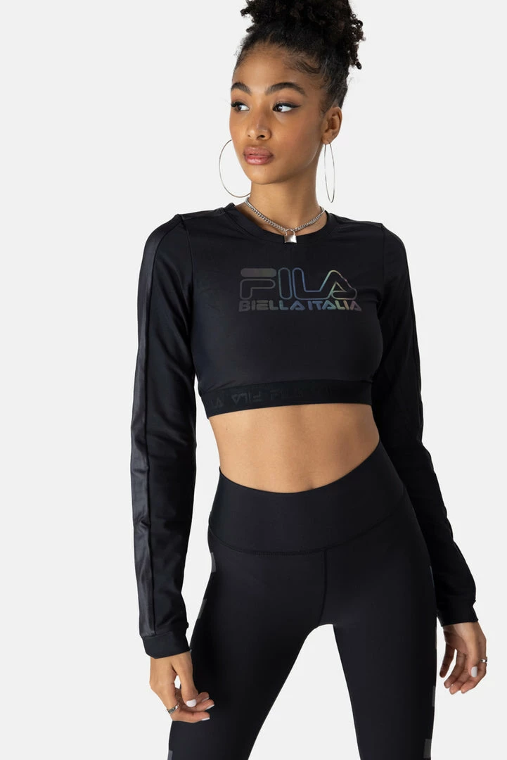 Budget 👍 Adika FILA // Holographic Biella Crop Top Tops ✔️ 1 Adika FILA // Holographic Biella Crop Top Tops