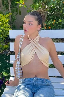 Adika Fudge Cross-Wrap Halter Top OUTLET