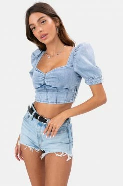Adika OUTLET Williamsburg Puff Sleeve Denim Top