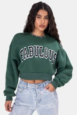 Adika OUTLET FABULOUS Embroidery Cropped Sweatshirt