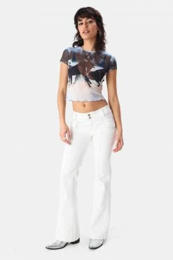 Adika Ranch Curly-Hem Mesh Tee