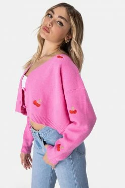 Buy ⭐ Adika Y2K Fever Cherry Bomb Cropped Cardigan ❤️ 7 Adika Y2K Fever Cherry Bomb Cropped Cardigan