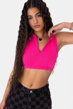 Adika Vivid Front Zip Crop Top OUTLET