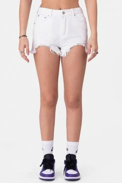 Adika OUTLET Bell Distressed Pattern Denim Shorts