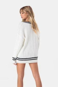 Adika Clothing Patrick Patch-Detail Cable Knit Sweater