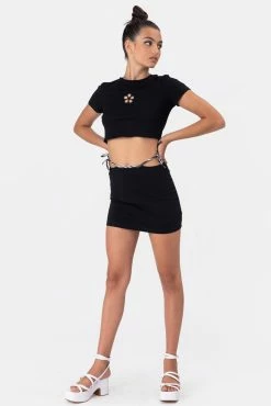 Adika OUTLET Domino Side-Tie Mini Skirt