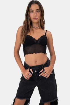 Adika Clothing Mandarin Mesh Crop Top