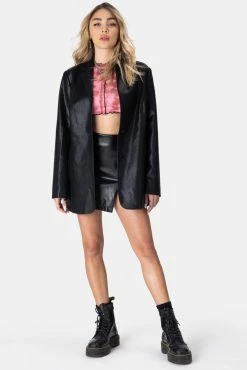 Adika OUTLET Rider Oversized Faux Leather Blazer
