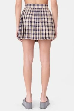 Adika Osborn Pleated Plaid Mini Skirt OUTLET