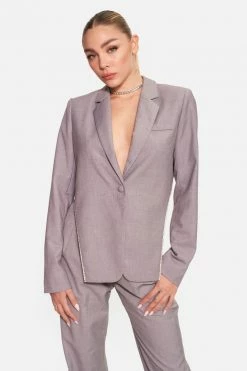 Adika Chapman Backless Rhinestone-Outline Blazer Clothing