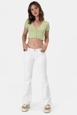 Adika Taco Cropped Shirt With Heart Buttons OUTLET