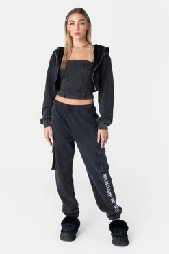 Adika OUTLET STAIRWAY TO HELL Cropped Zip Hoodie