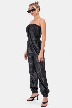 Best Sale 🛒 Adika Rizzo Faux Leather Strapless Jumpsuit ✨ 7 Adika Rizzo Faux Leather Strapless Jumpsuit