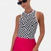 Adika OUTLET Motion Knitted Checkered Crop Top