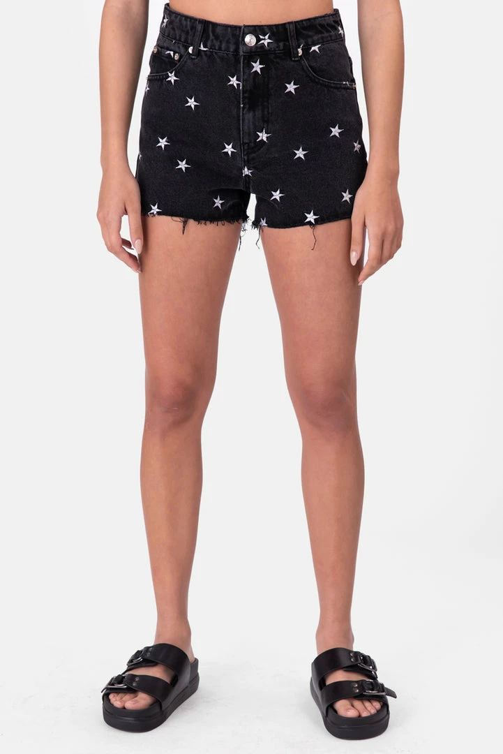 Best Pirce 😉 Adika OUTLET Starry Embroidery Denim Shorts ⭐ 2 Adika OUTLET Starry Embroidery Denim Shorts